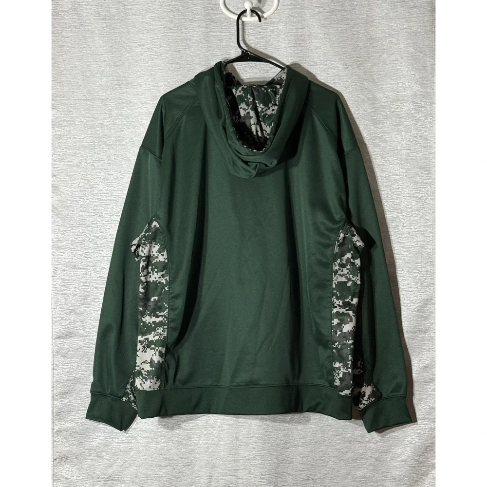 Badger Sport Mens Camo Colorblock Pullover‎ Hoodie Tractors Green Size XL